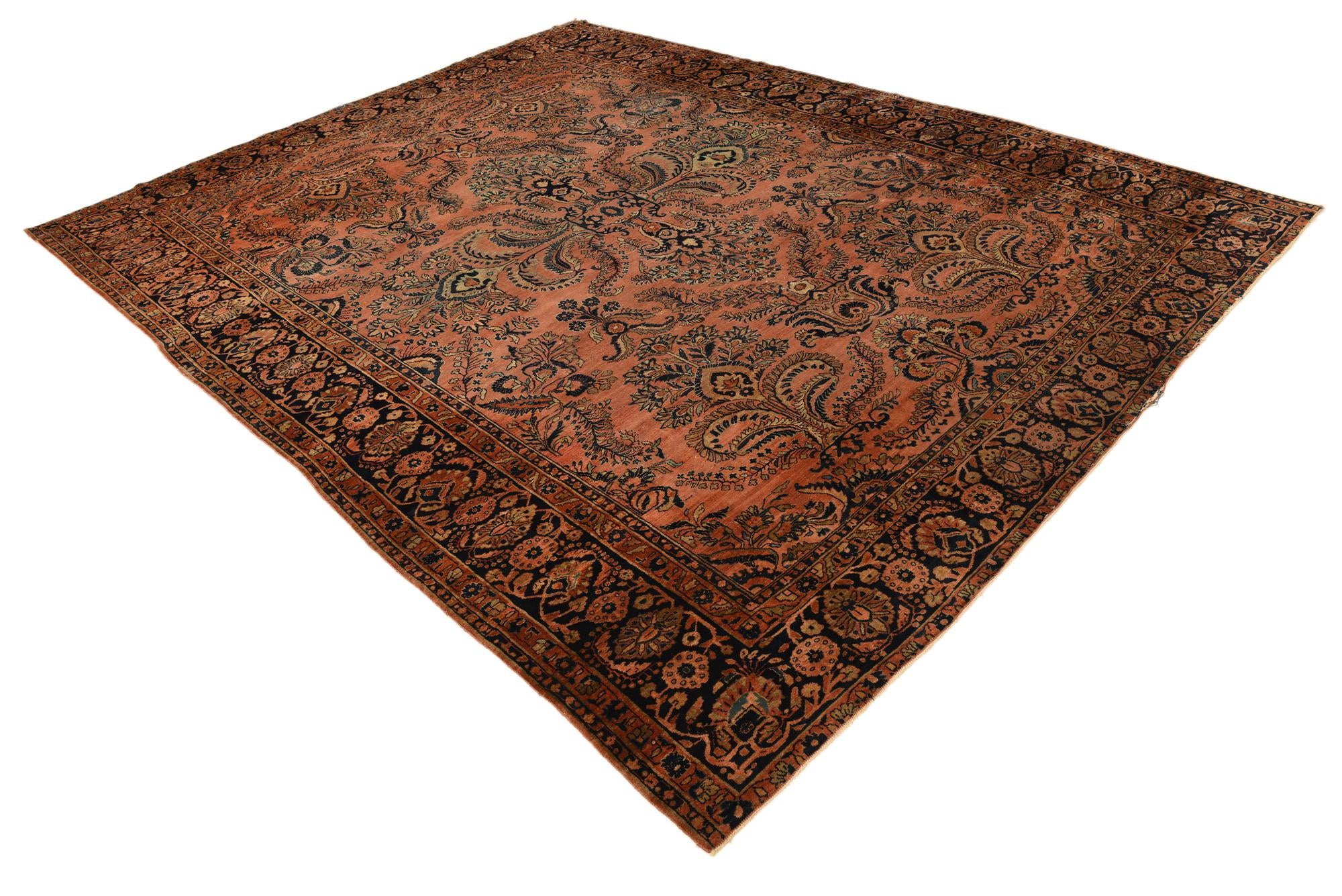 9' 4 x 12' Hand Knotted Sarough Persian Wool Rug