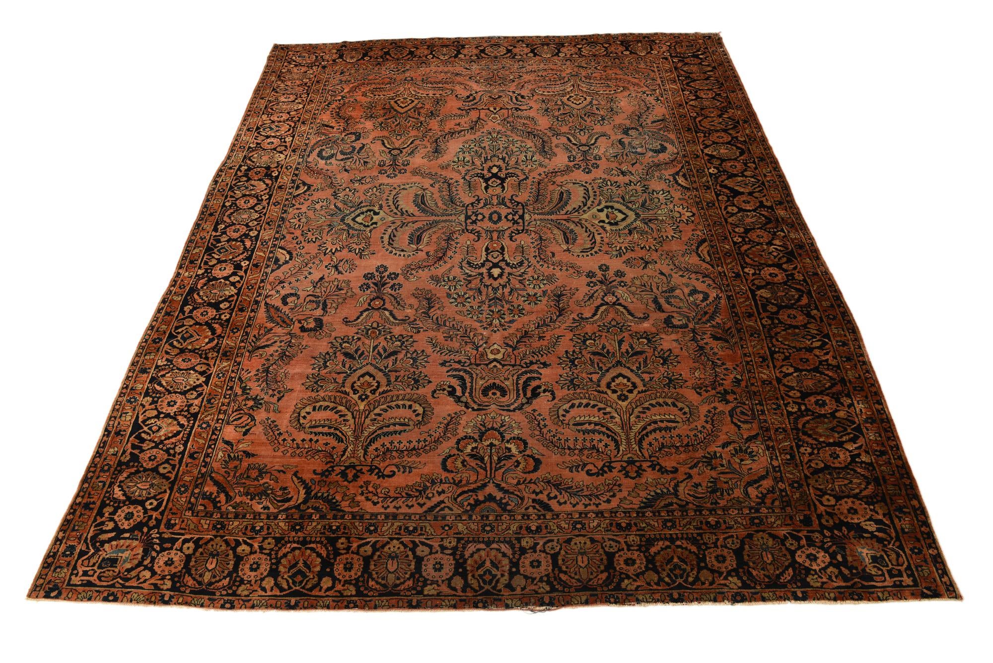9' 4 x 12' Hand Knotted Sarough Persian Wool Rug