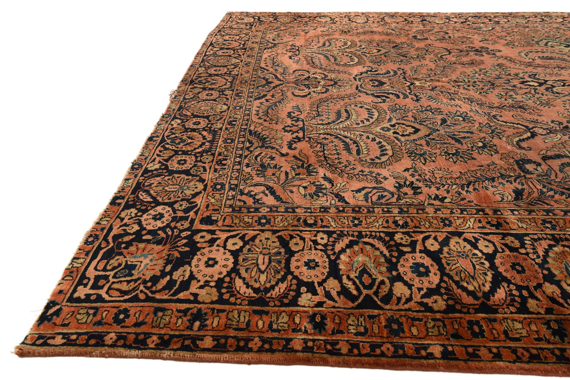 9' 4 x 12' Hand Knotted Sarough Persian Wool Rug
