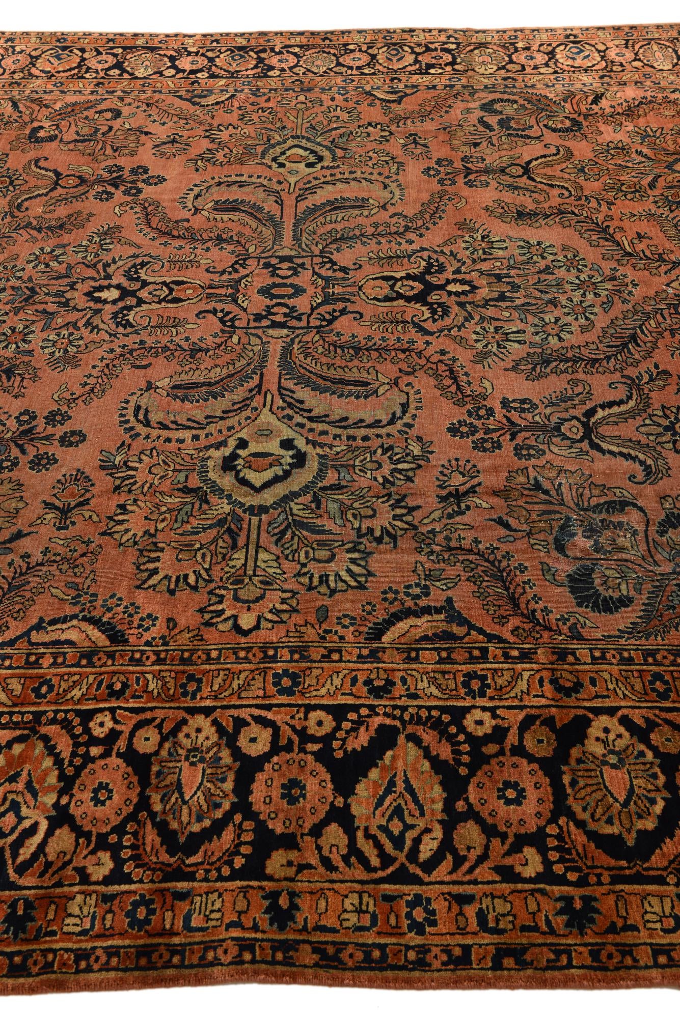 9' 4 x 12' Hand Knotted Sarough Persian Wool Rug