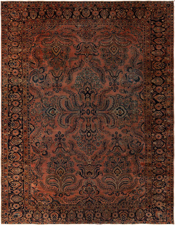 Detail image of 9' 4 x 12' Hand Knotted Sarough Persian Wool Rug