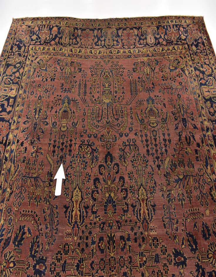 Detail image of 8' 10 x 12'  Hand Knotted Sarough Persian Wool Rug