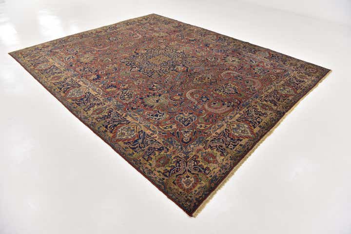 9' 3 x 11' 6 Hand Knotted Sarough Persian Wool Rug