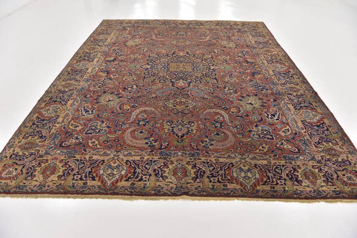 Detail image of 9' 3 x 11' 6 Hand Knotted Sarough Persian Wool Rug