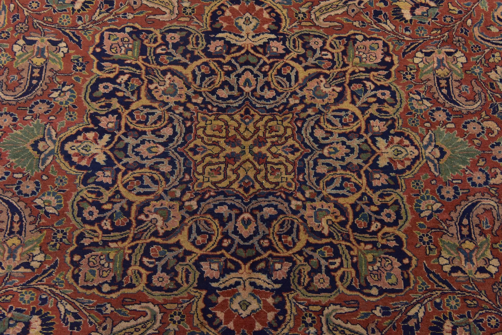 9' 3 x 11' 6 Hand Knotted Sarough Persian Wool Rug