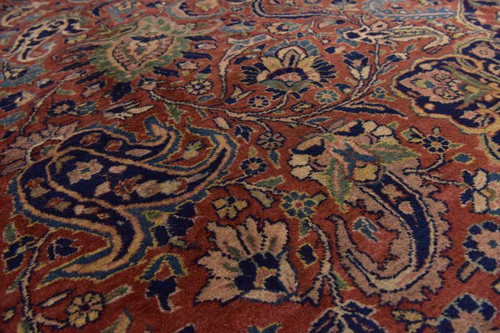 9' 3 x 11' 6 Hand Knotted Sarough Persian Wool Rug