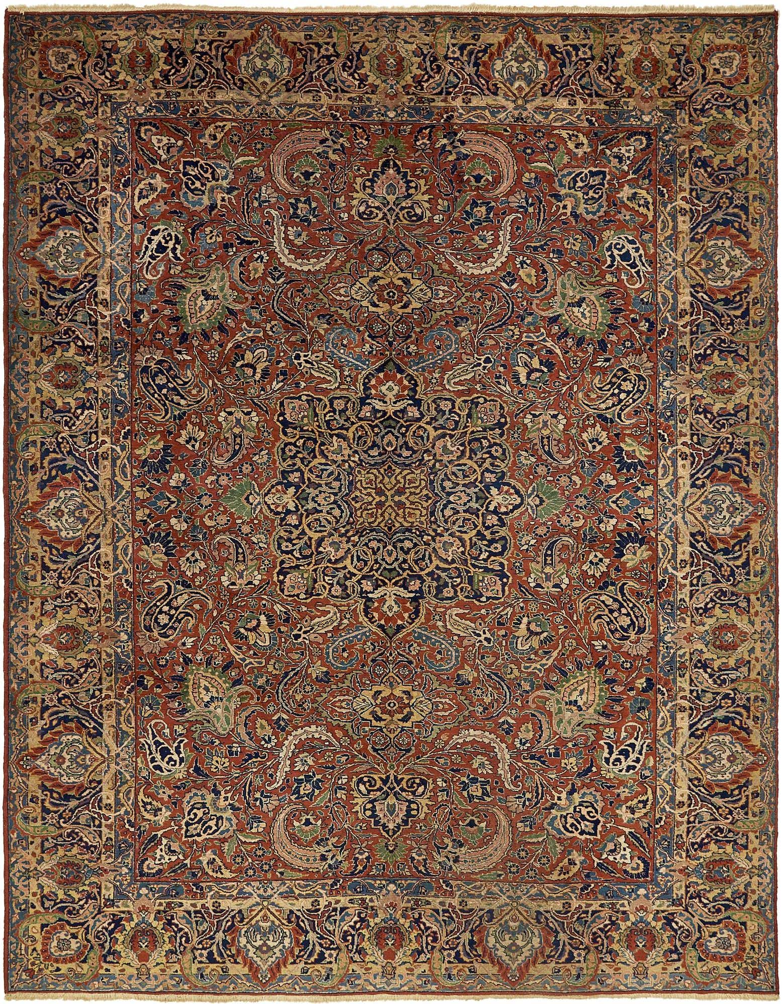 9' 3 x 11' 6 Hand Knotted Sarough Persian Wool Rug