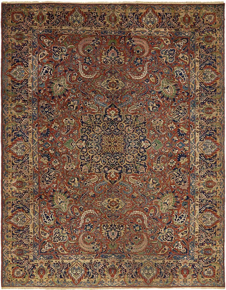 9' 3 x 11' 6 Hand Knotted Sarough Persian Wool Rug
