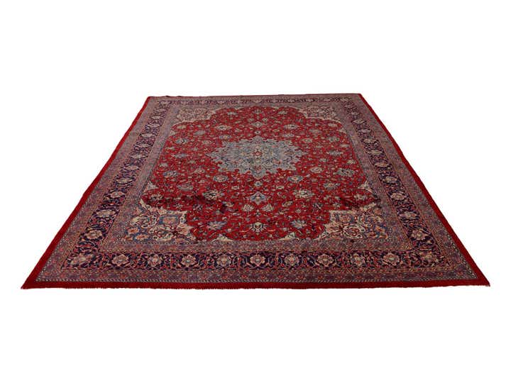 9' 9 x 13' Hand Knotted Sarough Persian Wool Rug