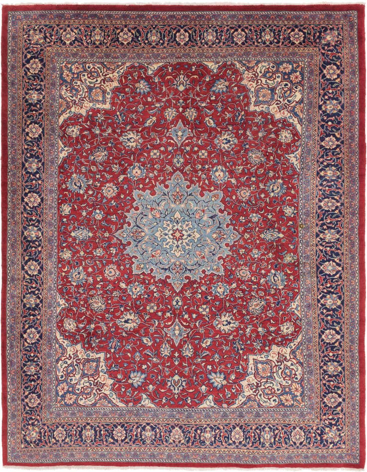 Detail image of 9' 9 x 13' Hand Knotted Sarough Persian Wool Rug