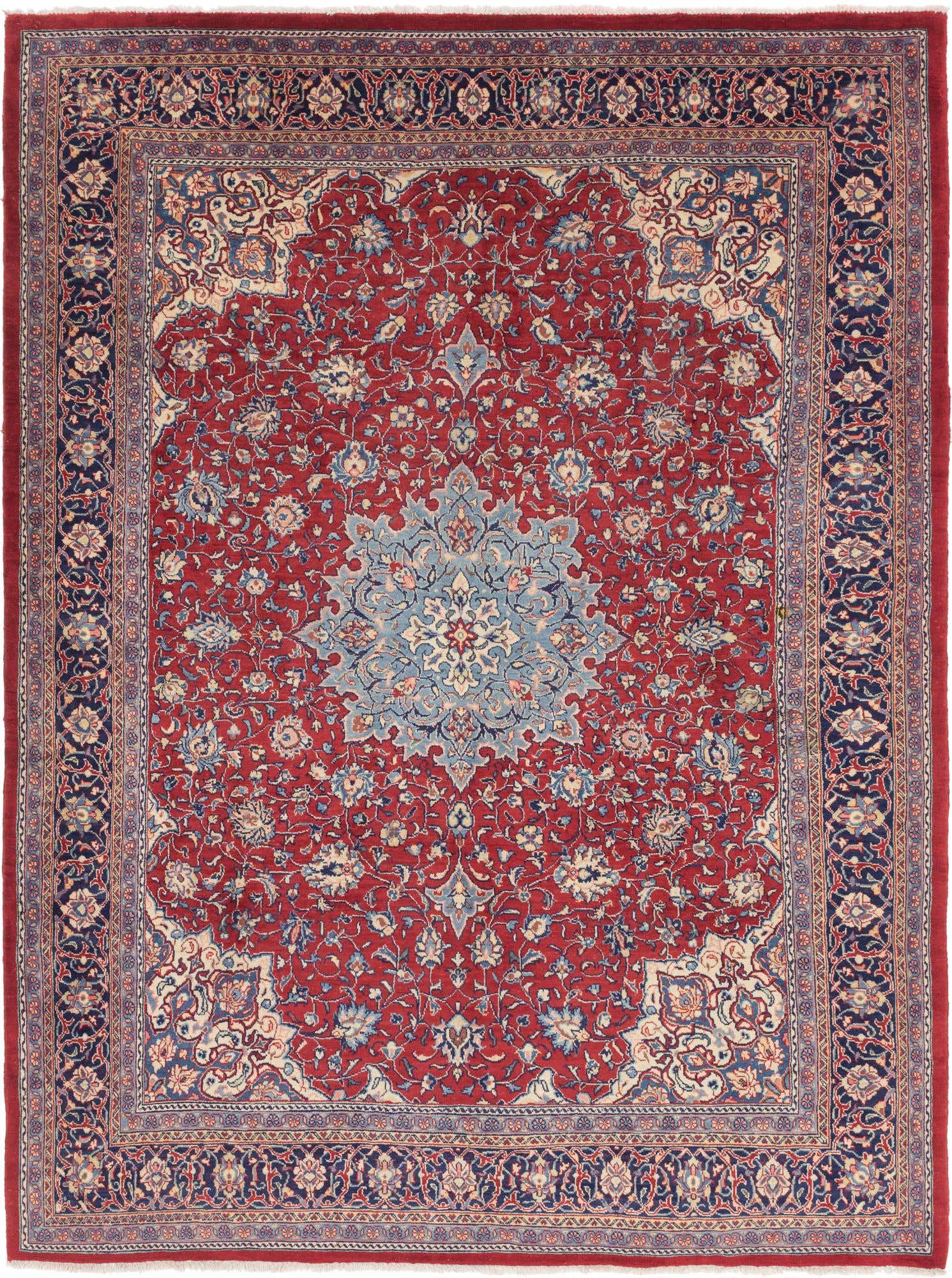 9' 9 x 13' Hand Knotted Sarough Persian Wool Rug