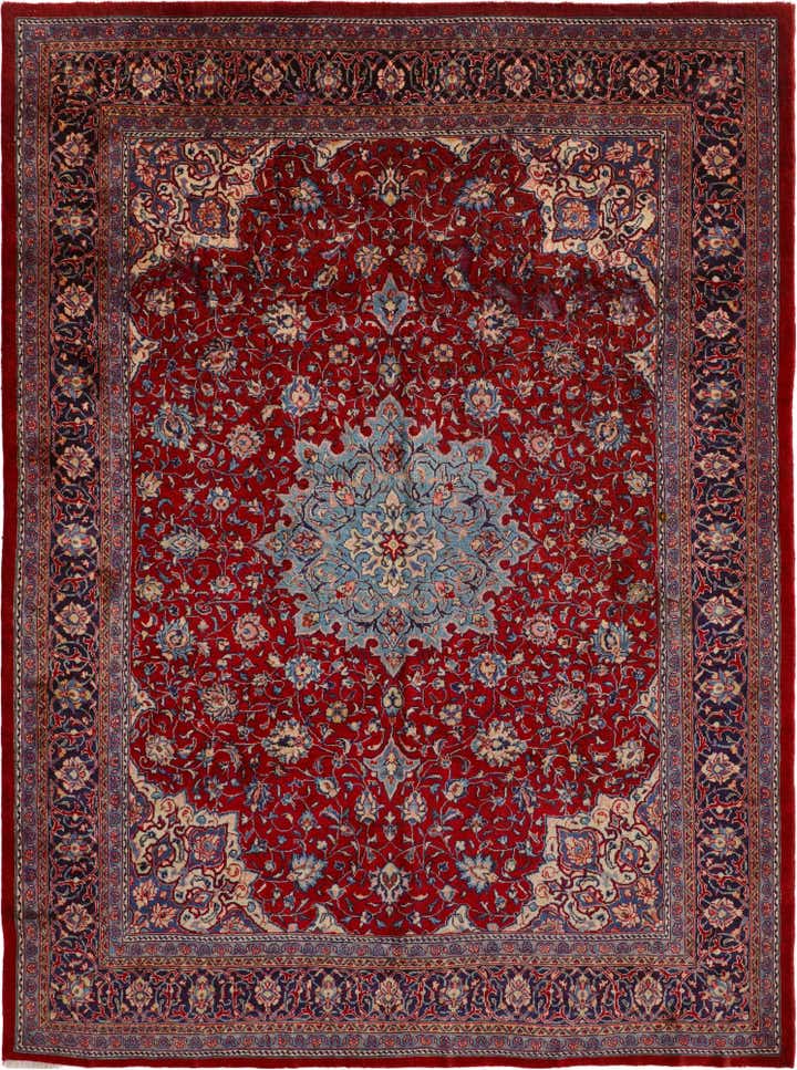 9' 9 x 13' Hand Knotted Sarough Persian Wool Rug