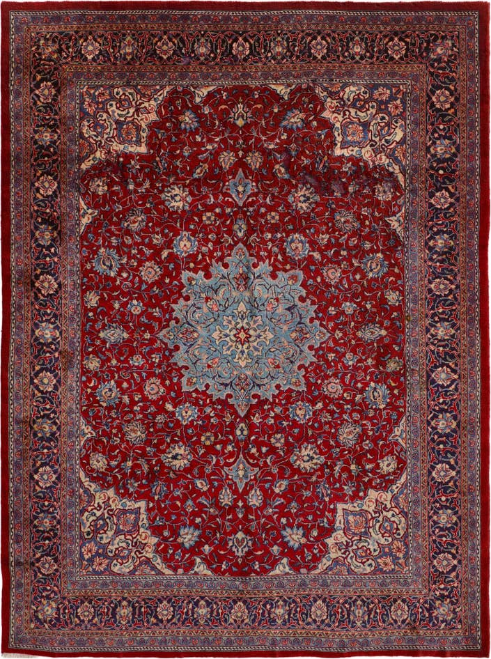 Detail image of 9' 9 x 13' Hand Knotted Sarough Persian Wool Rug