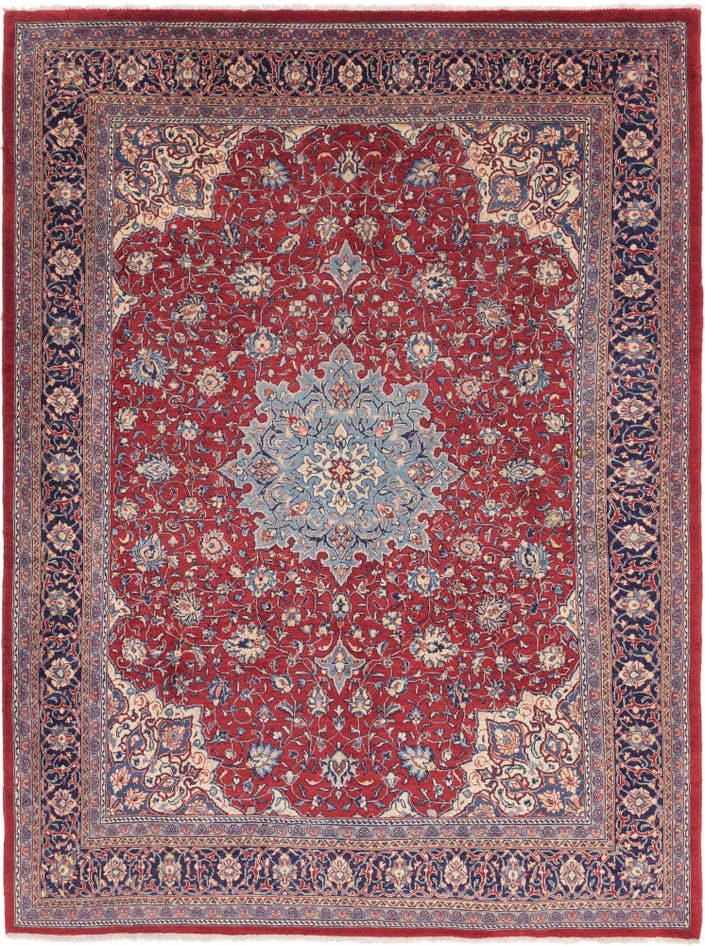 Detail image of 9' 9 x 13' Hand Knotted Sarough Persian Wool Rug