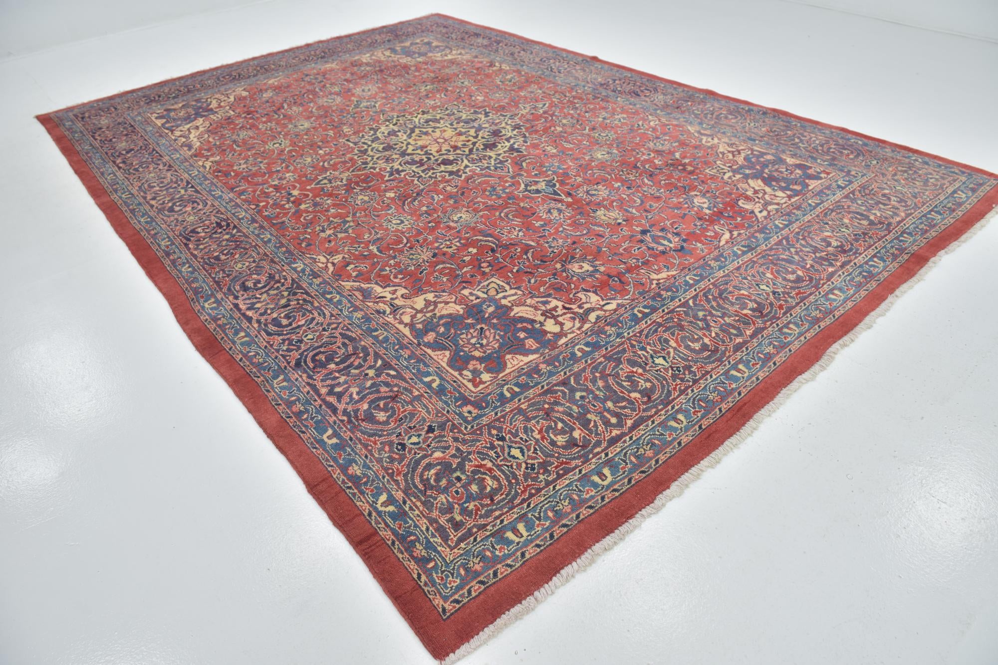 9' 8 x 13' 4 Hand Knotted Sarough Persian Wool Rug