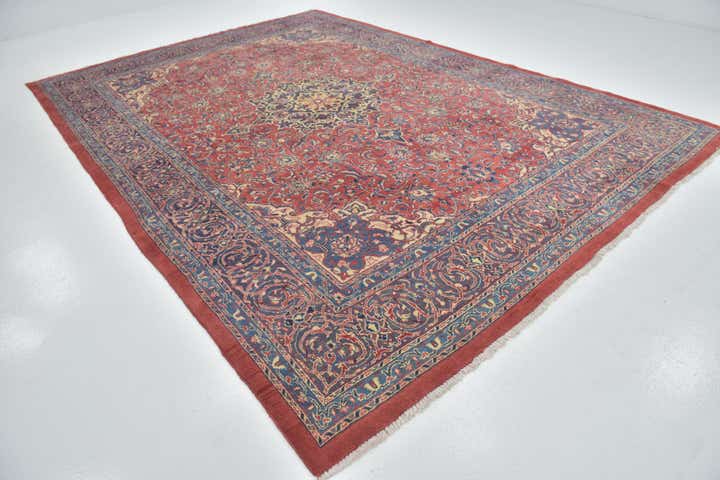 9' 8 x 13' 4 Hand Knotted Sarough Persian Wool Rug