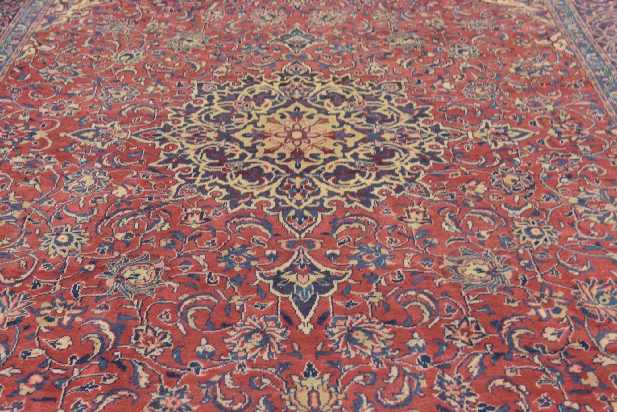9' 8 x 13' 4 Hand Knotted Sarough Persian Wool Rug
