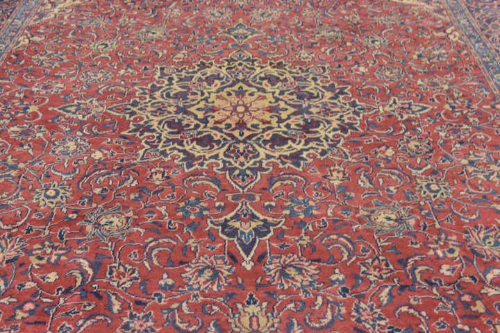 9' 8 x 13' 4 Hand Knotted Sarough Persian Wool Rug
