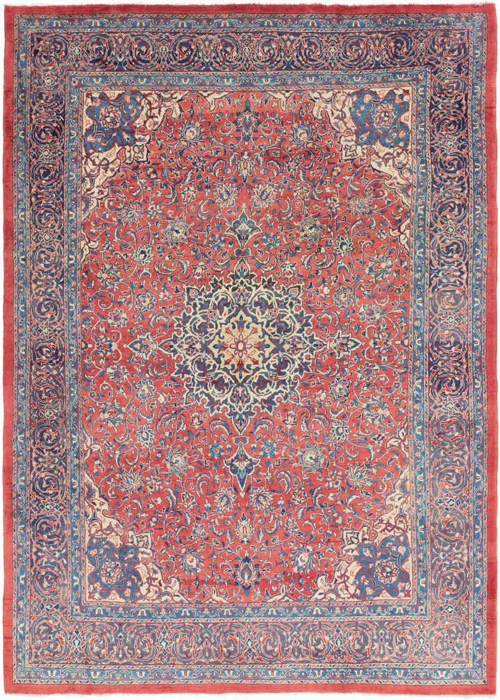 9' 8 x 13' 4 Hand Knotted Sarough Persian Wool Rug