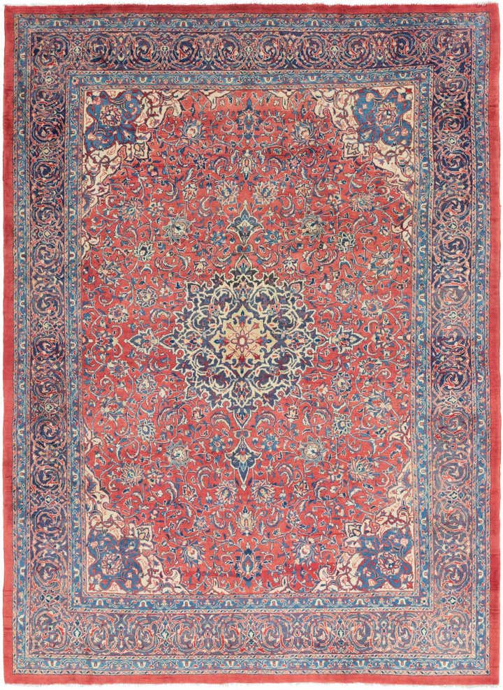 9' 8 x 13' 4 Hand Knotted Sarough Persian Wool Rug