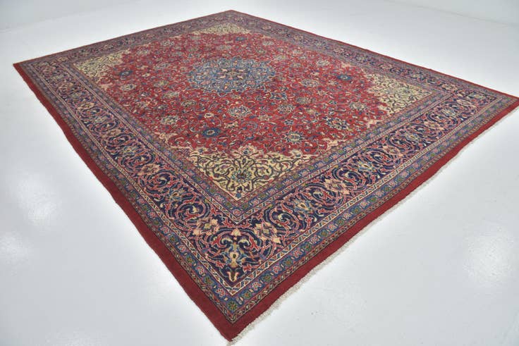 Detail image of 9' 8 x 13' Hand Knotted Sarough Persian Wool Rug