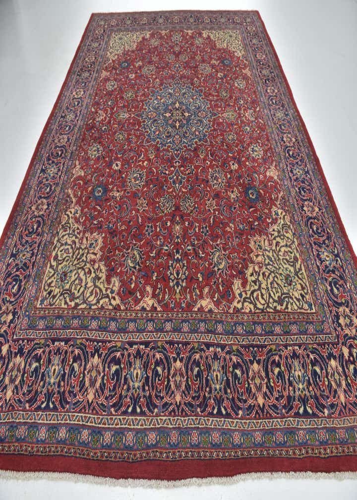 9' 8 x 13' Hand Knotted Sarough Persian Wool Rug