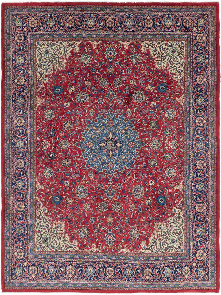 9' 8 x 13' Hand Knotted Sarough Persian Wool Rug
