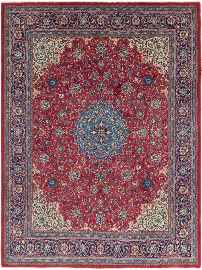 Detail image of 9' 8 x 13' Hand Knotted Sarough Persian Wool Rug