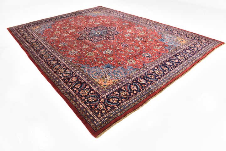 9' 9 x 13' Hand Knotted Sarough Persian Wool Rug