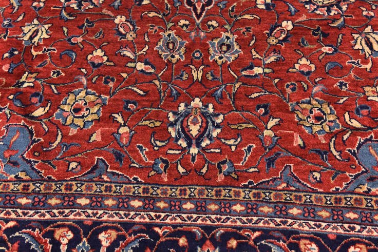 Detail image of 9' 9 x 13' Hand Knotted Sarough Persian Wool Rug