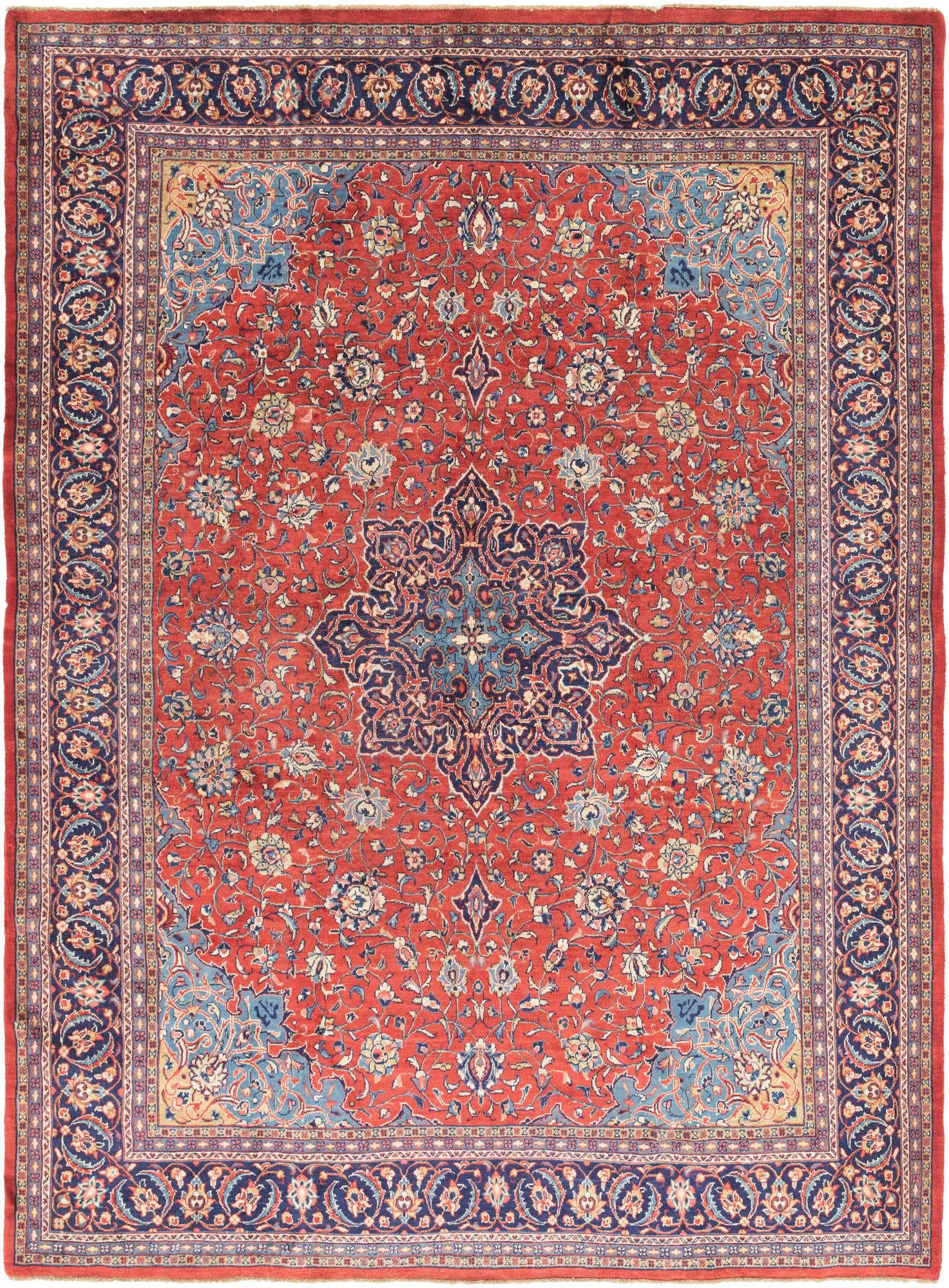 9' 9 x 13' Hand Knotted Sarough Persian Wool Rug