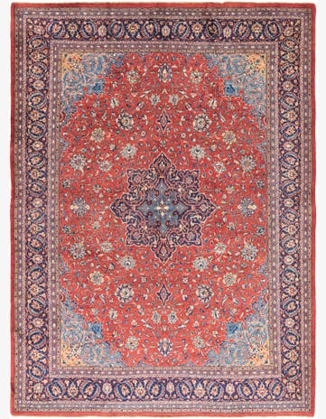 9' 9 x 13' Hand Knotted Sarough Persian Wool Rug
