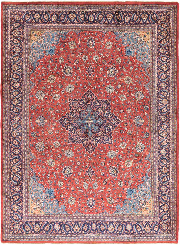 9' 9 x 13' Hand Knotted Sarough Persian Wool Rug
