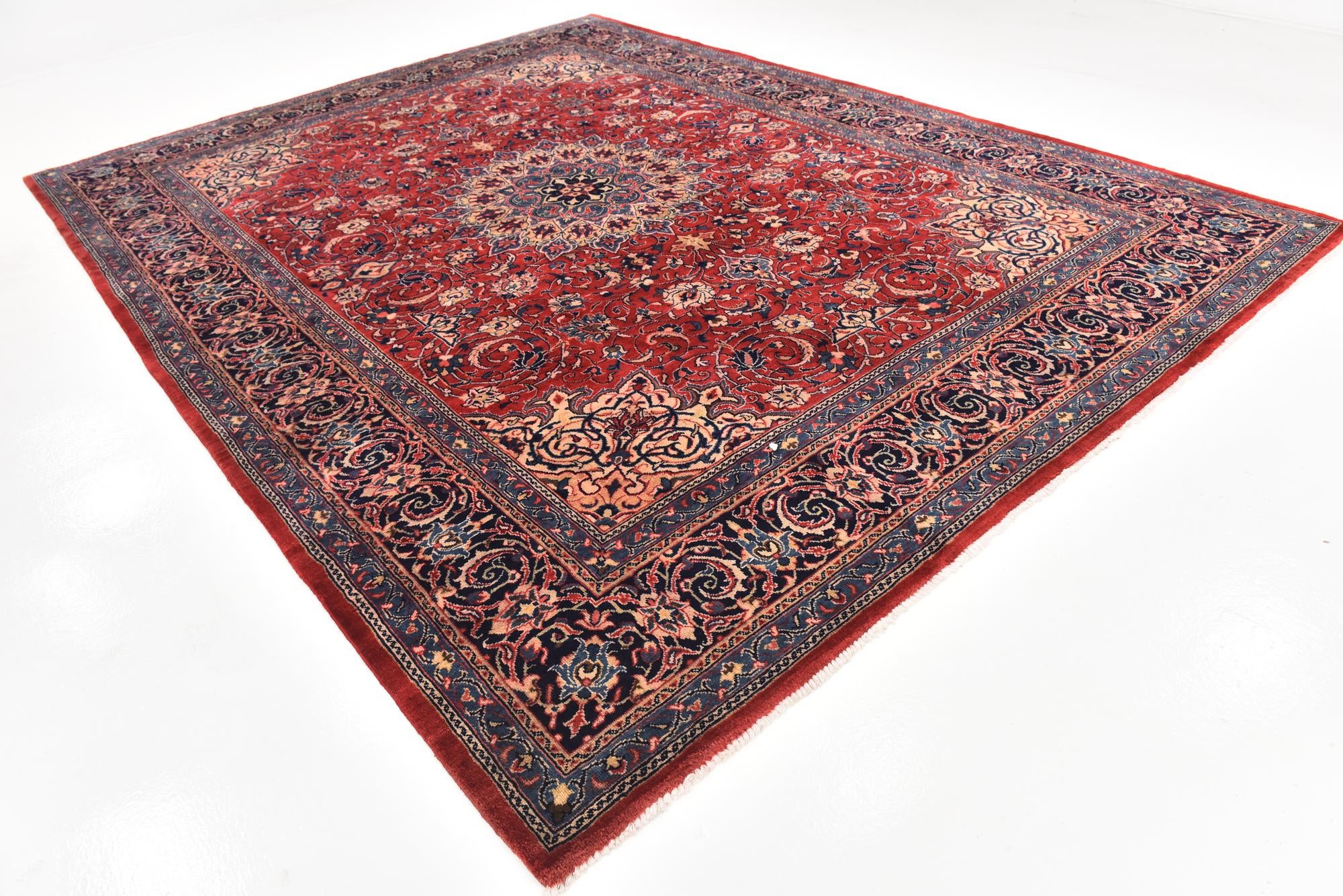 9' 10 x 13' 2 Hand Knotted Sarough Persian Wool Rug