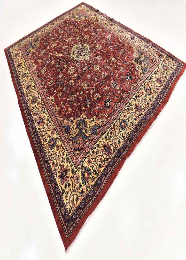 9' 9 x 12' 10 Hand Knotted Sarough Persian Wool Rug