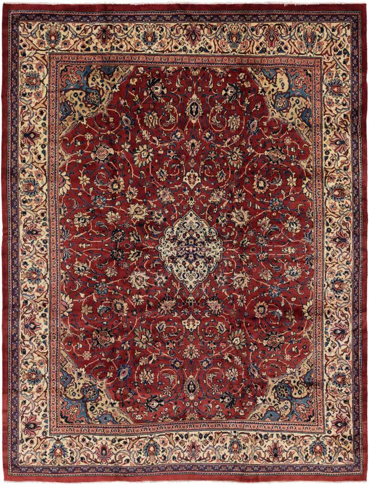 9' 9 x 12' 10 Hand Knotted Sarough Persian Wool Rug
