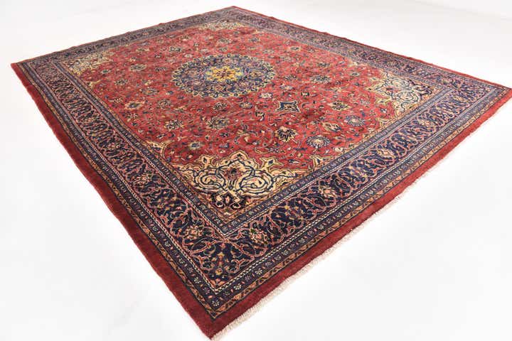 9' 10 x 13' Hand Knotted Sarough Persian Wool Rug
