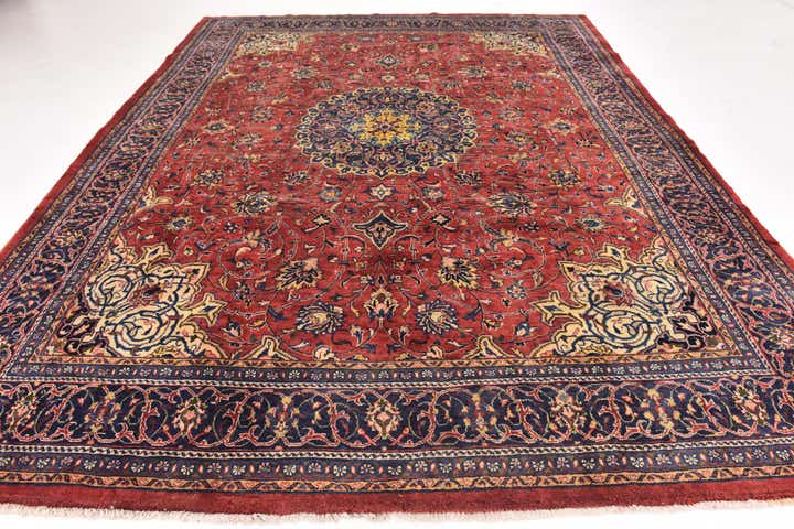 9' 10 x 13' Hand Knotted Sarough Persian Wool Rug