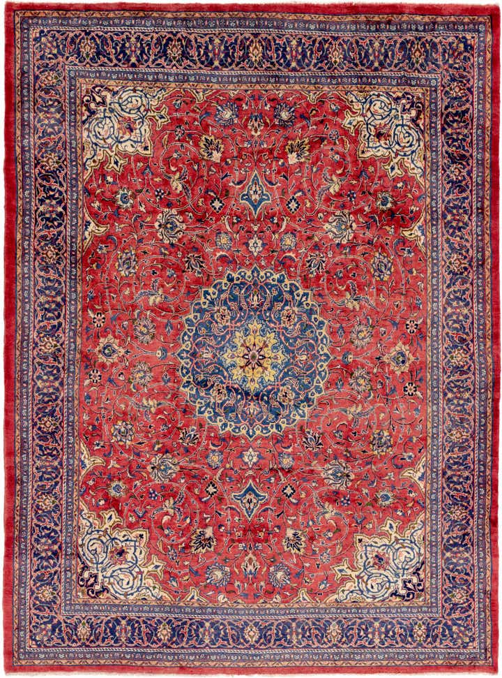 9' 10 x 13' Hand Knotted Sarough Persian Wool Rug