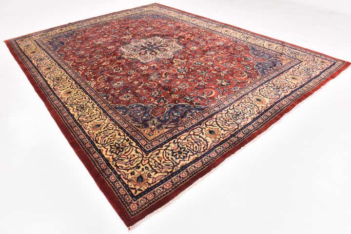 10' x 13' 5 Hand Knotted Sarough Persian Wool Rug
