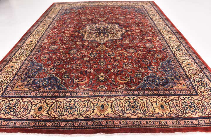 10' x 13' 5 Hand Knotted Sarough Persian Wool Rug