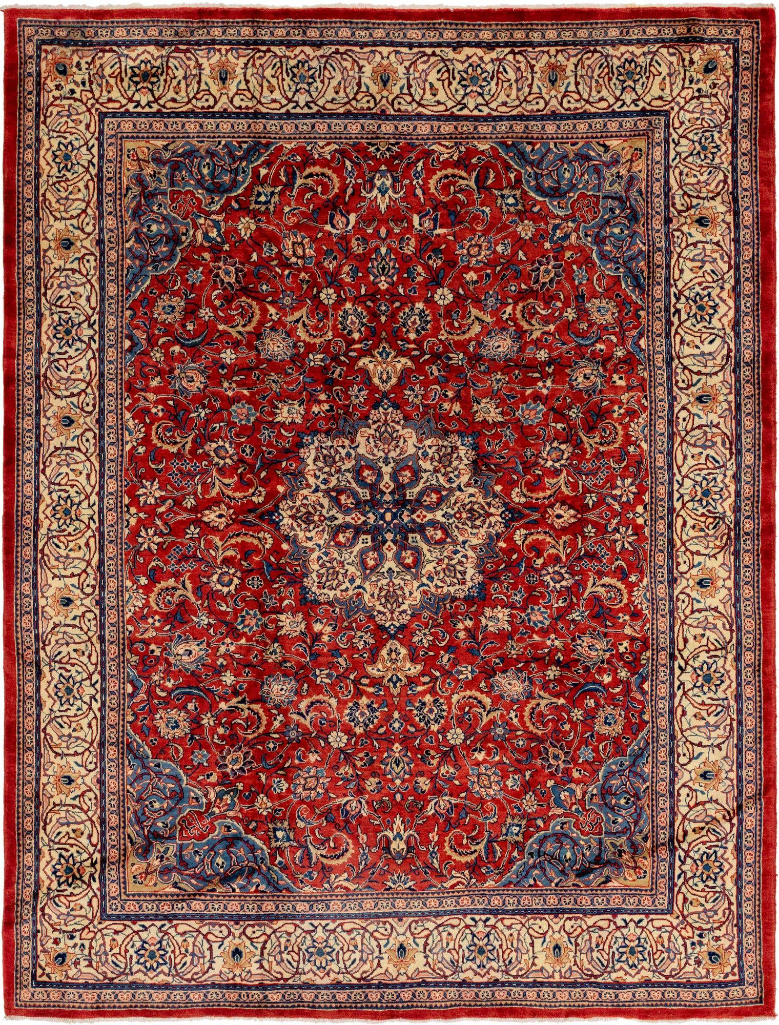 10' x 13' 5 Hand Knotted Sarough Persian Wool Rug