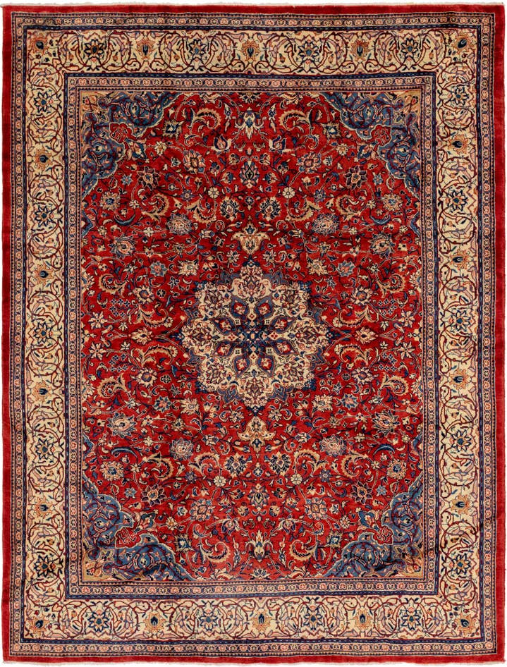 Detail image of 10' x 13' 5 Hand Knotted Sarough Persian Wool Rug