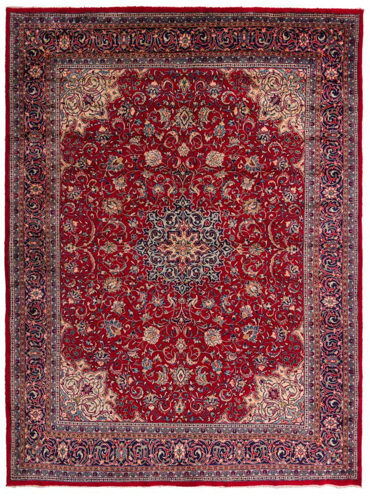 10' x 13' 2 Hand Knotted Sarough Persian Wool Rug