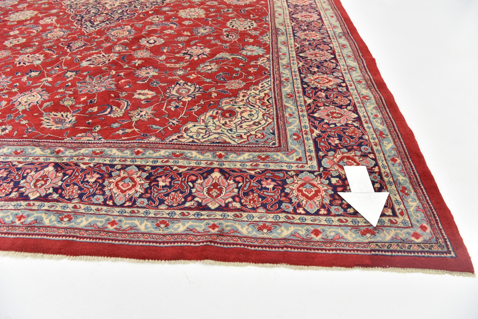 10' 4 x 12' 9 Hand Knotted Sarough Persian Wool Rug