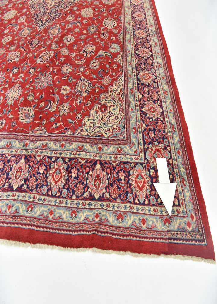 10' 4 x 12' 9 Hand Knotted Sarough Persian Wool Rug