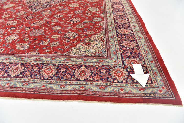 10' 4 x 12' 9 Hand Knotted Sarough Persian Wool Rug