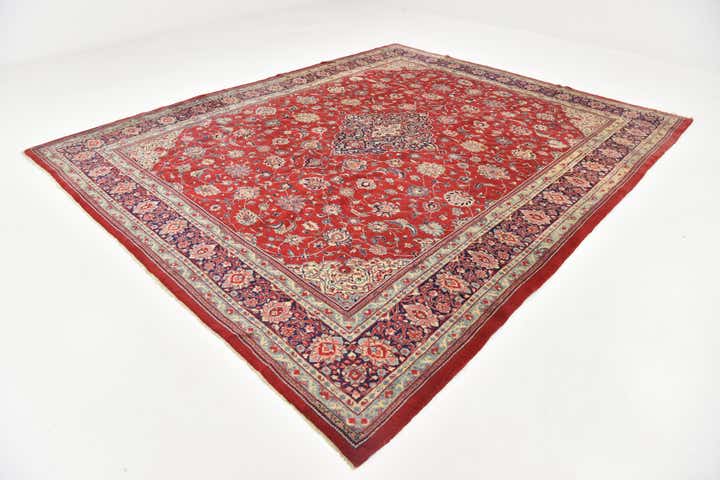 10' 4 x 12' 9 Hand Knotted Sarough Persian Wool Rug
