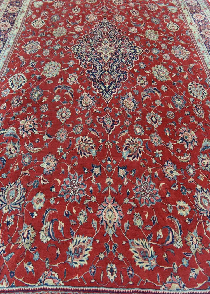 10' 4 x 12' 9 Hand Knotted Sarough Persian Wool Rug