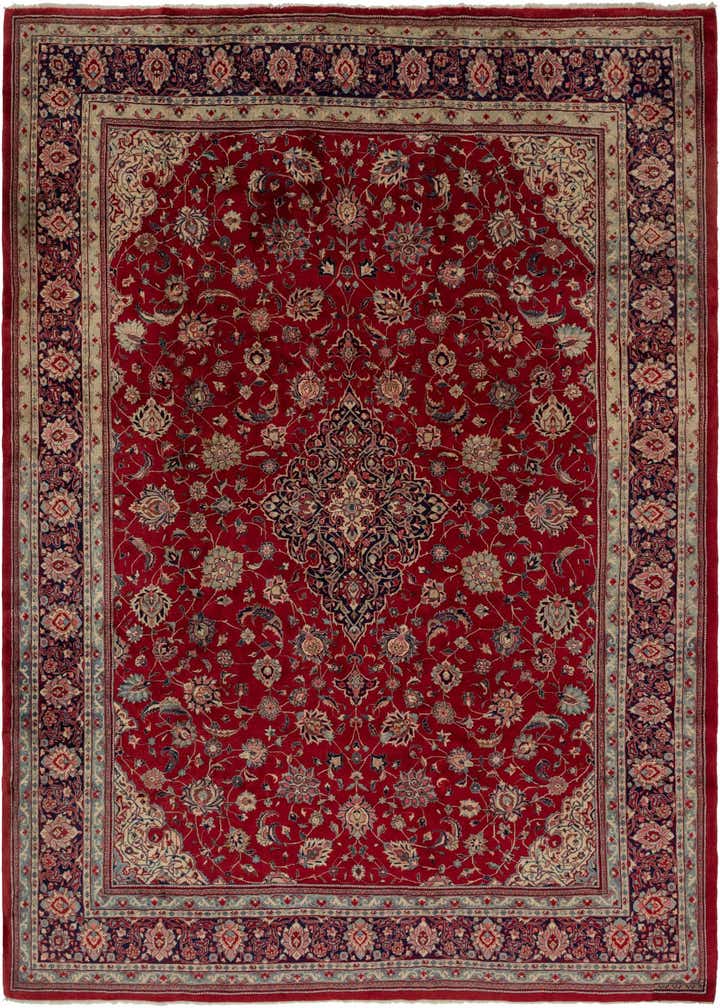 10' 4 x 12' 9 Hand Knotted Sarough Persian Wool Rug